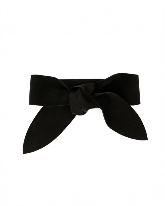 Sløyfe i semsket skinn - Svart