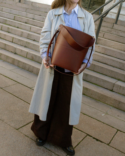 Crossbody reim - Kastanje