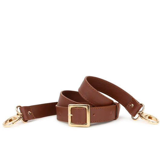 Crossbody reim - Kastanje